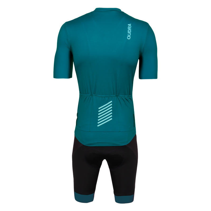 Load image into Gallery viewer, Qudra Cycling Jersey and Bib Tights Top with Short Pants Teal 063
