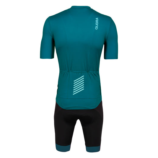 Qudra Cycling Jersey and Bib Tights Top with Short Pants Teal 063