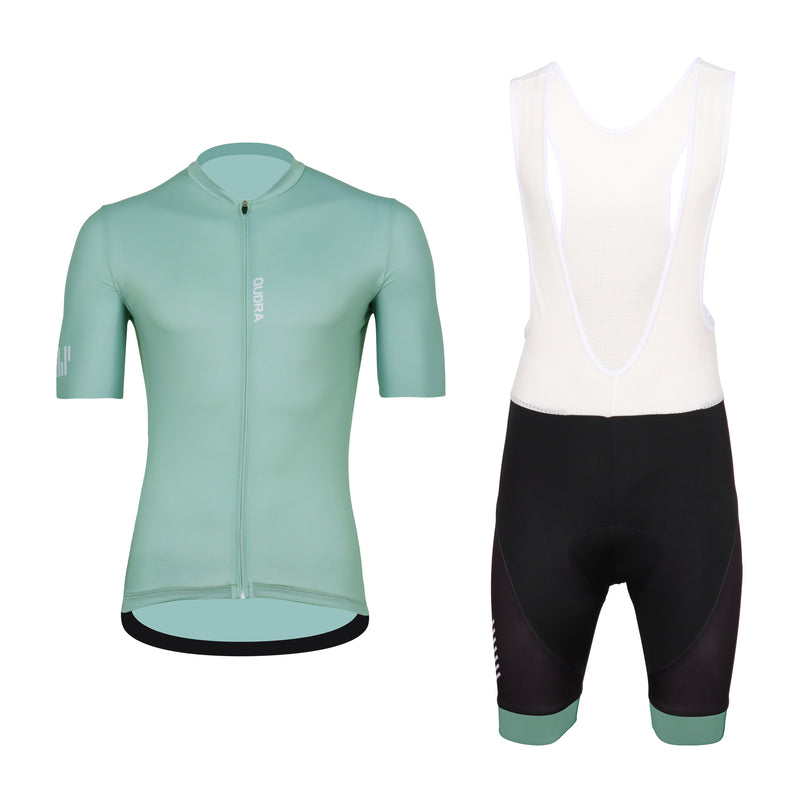 Load image into Gallery viewer, Qudra Cycling Jersey and Bib Tights Top with Short Pants Light Blue 058
