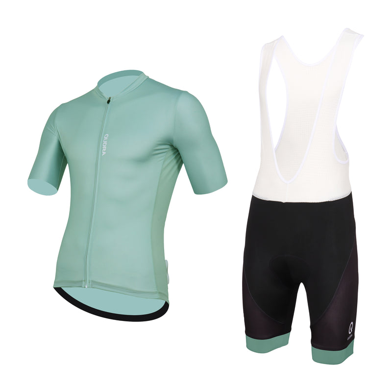 Load image into Gallery viewer, Qudra Cycling Jersey and Bib Tights Top with Short Pants Light Blue 058
