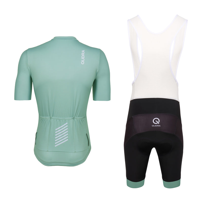 Load image into Gallery viewer, Qudra Cycling Jersey and Bib Tights Top with Short Pants Light Blue 058
